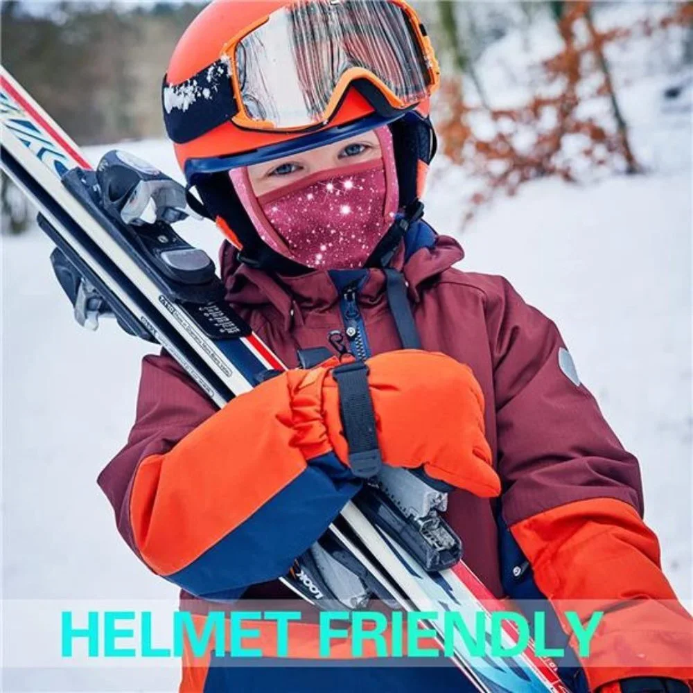 Kids Balaclava Ski Mask, Fleece Face Mask Neck Warmer for Boys Girls